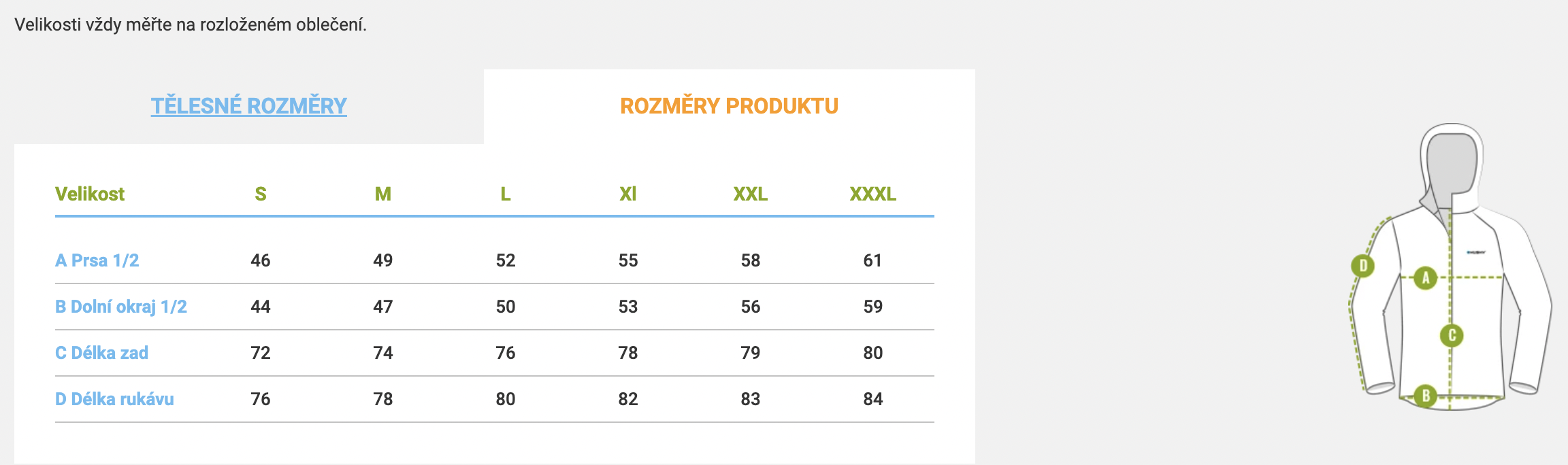 velikostni tabulka panske mikiny Husky Aron_1